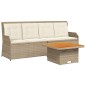 vidaXL 3-tlg. Garten-Lounge-Set mit Kissen Beige Poly Rattan vidaXL 3-tlg. Garten-Lounge-Set mit Kissen Beige Poly Rattan