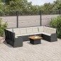 vidaXL 7-tlg. Garten-Lounge-Set mit Kissen Schwarz Poly Rattan vidaXL 7-tlg. Garten-Lounge-Set mit Kissen Schwarz Poly Rattan