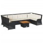 vidaXL 7-tlg. Garten-Lounge-Set mit Kissen Schwarz Poly Rattan vidaXL 7-tlg. Garten-Lounge-Set mit Kissen Schwarz Poly Rattan