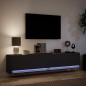 vidaXL TV-Wandschrank mit LED Schwarz 180x31x38 cm