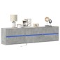 vidaXL TV-Wandschrank mit LED Betongrau 180x31x45 cm vidaXL TV-Wandschrank mit LED Betongrau 180x31x45 cm