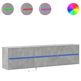 vidaXL TV-Wandschrank mit LED Betongrau 180x31x45 cm