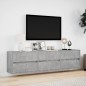 vidaXL TV-Wandschrank mit LED Betongrau 180x31x45 cm vidaXL TV-Wandschrank mit LED Betongrau 180x31x45 cm