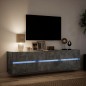 vidaXL TV-Wandschrank mit LED Betongrau 180x31x45 cm vidaXL TV-Wandschrank mit LED Betongrau 180x31x45 cm