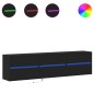 vidaXL TV-Wandschrank mit LED Schwarz 180x31x45 cm vidaXL TV-Wandschrank mit LED Schwarz 180x31x45 cm