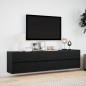 vidaXL TV-Wandschrank mit LED Schwarz 180x31x45 cm vidaXL TV-Wandschrank mit LED Schwarz 180x31x45 cm