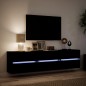 vidaXL TV-Wandschrank mit LED Schwarz 180x31x45 cm vidaXL TV-Wandschrank mit LED Schwarz 180x31x45 cm