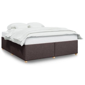 vidaXL Bettgestell ohne Matratze Dunkelbraun 200x200 cm Stoff