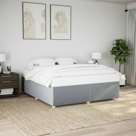 vidaXL Bettgestell ohne Matratze Hellgrau 200x200 cm Stoff
