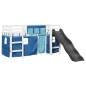vidaXL Kinderhochbett mit Vorhängen Blau 80x200 cm Massivholz Kiefer vidaXL Kinderhochbett mit Vorhängen Blau 80x200 cm Massivholz Kiefer