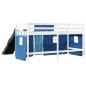vidaXL Kinderhochbett mit Vorhängen Blau 80x200 cm Massivholz Kiefer vidaXL Kinderhochbett mit Vorhängen Blau 80x200 cm Massivholz Kiefer