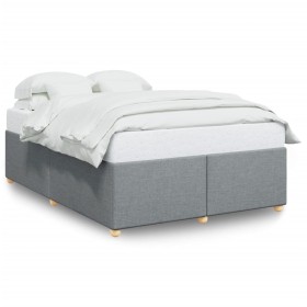 vidaXL Bettgestell ohne Matratze Hellgrau 140x190 cm Stoff