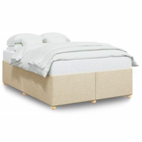 vidaXL Bettgestell ohne Matratze Creme 160x200 cm Stoff