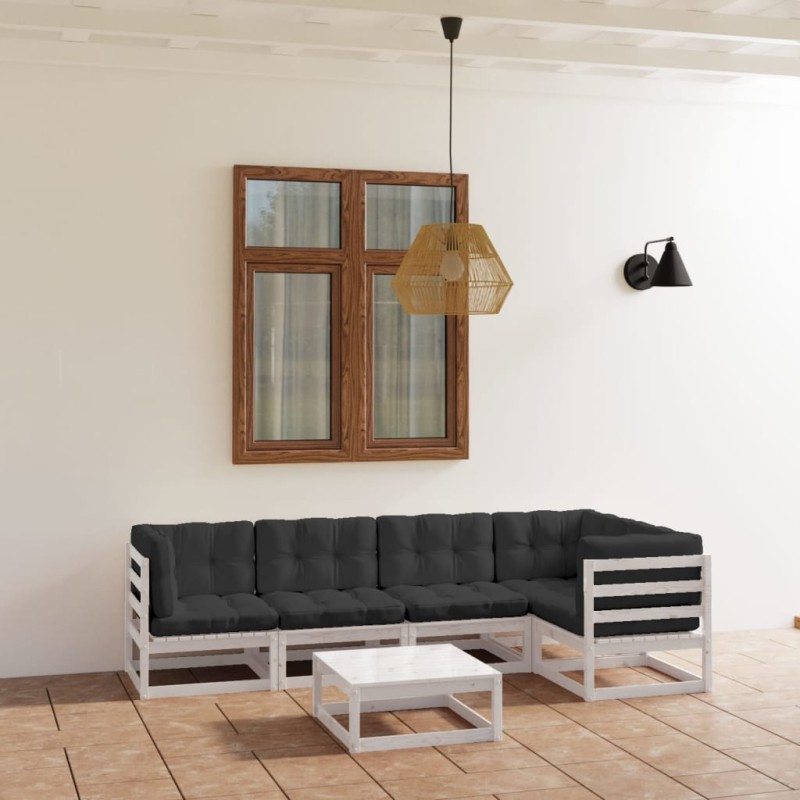 6-tlg. Garten-Lounge-Set mit Kissen Kiefer Massivholz 6-tlg. Garten-Lounge-Set mit Kissen Kiefer Massivholz