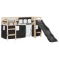 vidaXL Kinderhochbett mit Vorhängen Weiß Schwarz 90x190 cm Kiefernholz vidaXL Kinderhochbett mit Vorhängen Weiß Schwarz 90x190 cm Kiefernholz