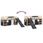 vidaXL Kinderhochbett mit Vorhängen Weiß Schwarz 90x190 cm Kiefernholz vidaXL Kinderhochbett mit Vorhängen Weiß Schwarz 90x190 cm Kiefernholz