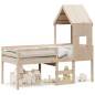 vidaXL Hochbett mit Dach 90x200 cm Massivholz Kiefer vidaXL Hochbett mit Dach 90x200 cm Massivholz Kiefer