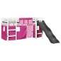 vidaXL Kinderhochbett mit Vorhängen Rosa 90x190 cm Massivholz Kiefer vidaXL Kinderhochbett mit Vorhängen Rosa 90x190 cm Massivholz Kiefer