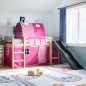 vidaXL Kinderhochbett mit Tunnel Rosa 90x190 cm Massivholz Kiefer vidaXL Kinderhochbett mit Tunnel Rosa 90x190 cm Massivholz Kiefer