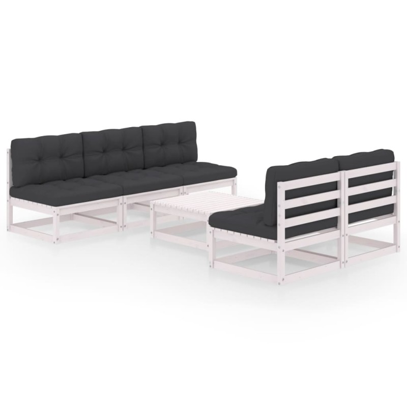 6-tlg. Garten-Lounge-Set mit Kissen Kiefer Massivholz 6-tlg. Garten-Lounge-Set mit Kissen Kiefer Massivholz