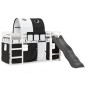 vidaXL Kinderhochbett mit Tunnel Weiß & Schwarz 90x200 cm Kiefernholz vidaXL Kinderhochbett mit Tunnel Weiß & Schwarz 90x200 cm Kiefernholz