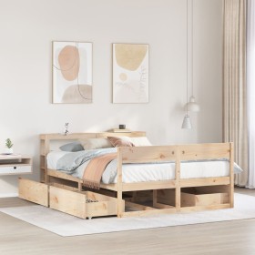 vidaXL Massivholzbett ohne Matratze 120x200 cm Kiefernholz