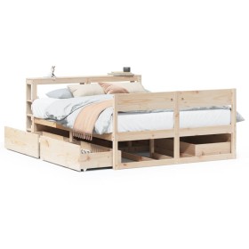 vidaXL Massivholzbett ohne Matratze 120x200 cm Kiefernholz