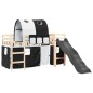 vidaXL Kinderhochbett mit Tunnel Weiß & Schwarz 90x190 cm Kiefernholz vidaXL Kinderhochbett mit Tunnel Weiß & Schwarz 90x190 cm Kiefernholz