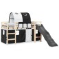 vidaXL Kinderhochbett mit Tunnel Weiß & Schwarz 90x190 cm Kiefernholz vidaXL Kinderhochbett mit Tunnel Weiß & Schwarz 90x190 cm Kiefernholz
