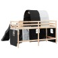 vidaXL Kinderhochbett mit Tunnel Weiß & Schwarz 90x190 cm Kiefernholz vidaXL Kinderhochbett mit Tunnel Weiß & Schwarz 90x190 cm Kiefernholz