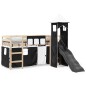 vidaXL Kinderhochbett mit Turm Weiß & Schwarz 80x200 cm Kiefernholz vidaXL Kinderhochbett mit Turm Weiß & Schwarz 80x200 cm Kiefernholz