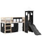 vidaXL Kinderhochbett mit Turm Weiß & Schwarz 80x200 cm Kiefernholz vidaXL Kinderhochbett mit Turm Weiß & Schwarz 80x200 cm Kiefernholz