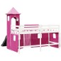 vidaXL Kinderhochbett mit Turm Rosa 90x200 cm Massivholz Kiefer vidaXL Kinderhochbett mit Turm Rosa 90x200 cm Massivholz Kiefer