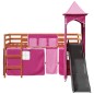 vidaXL Kinderhochbett mit Turm Rosa 80x200 cm Massivholz Kiefer vidaXL Kinderhochbett mit Turm Rosa 80x200 cm Massivholz Kiefer
