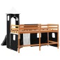 vidaXL Kinderhochbett mit Turm Weiß & Schwarz 80x200 cm Kiefernholz vidaXL Kinderhochbett mit Turm Weiß & Schwarz 80x200 cm Kiefernholz