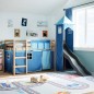 vidaXL Kinderhochbett mit Turm Blau 90x190 cm Massivholz Kiefer vidaXL Kinderhochbett mit Turm Blau 90x190 cm Massivholz Kiefer