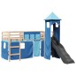 vidaXL Kinderhochbett mit Turm Blau 90x190 cm Massivholz Kiefer vidaXL Kinderhochbett mit Turm Blau 90x190 cm Massivholz Kiefer