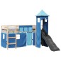 vidaXL Kinderhochbett mit Turm Blau 90x190 cm Massivholz Kiefer vidaXL Kinderhochbett mit Turm Blau 90x190 cm Massivholz Kiefer