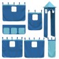 vidaXL Kinderhochbett mit Turm Blau 90x190 cm Massivholz Kiefer vidaXL Kinderhochbett mit Turm Blau 90x190 cm Massivholz Kiefer