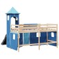 vidaXL Kinderhochbett mit Turm Blau 90x190 cm Massivholz Kiefer vidaXL Kinderhochbett mit Turm Blau 90x190 cm Massivholz Kiefer