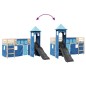 vidaXL Kinderhochbett mit Turm Blau 90x190 cm Massivholz Kiefer vidaXL Kinderhochbett mit Turm Blau 90x190 cm Massivholz Kiefer
