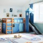 vidaXL Kinderhochbett mit Turm Blau 90x190 cm Massivholz Kiefer vidaXL Kinderhochbett mit Turm Blau 90x190 cm Massivholz Kiefer