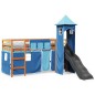 vidaXL Kinderhochbett mit Turm Blau 90x190 cm Massivholz Kiefer vidaXL Kinderhochbett mit Turm Blau 90x190 cm Massivholz Kiefer
