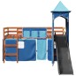 vidaXL Kinderhochbett mit Turm Blau 90x190 cm Massivholz Kiefer vidaXL Kinderhochbett mit Turm Blau 90x190 cm Massivholz Kiefer
