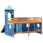 vidaXL Kinderhochbett mit Turm Blau 90x190 cm Massivholz Kiefer vidaXL Kinderhochbett mit Turm Blau 90x190 cm Massivholz Kiefer