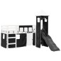 vidaXL Kinderhochbett mit Turm Weiß & Schwarz 90x200 cm Kiefernholz vidaXL Kinderhochbett mit Turm Weiß & Schwarz 90x200 cm Kiefernholz