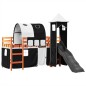 vidaXL Kinderhochbett mit Turm Weiß & Schwarz 80x200 cm Kiefernholz vidaXL Kinderhochbett mit Turm Weiß & Schwarz 80x200 cm Kiefernholz