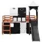 vidaXL Kinderhochbett mit Turm Weiß & Schwarz 80x200 cm Kiefernholz vidaXL Kinderhochbett mit Turm Weiß & Schwarz 80x200 cm Kiefernholz