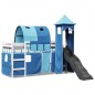 vidaXL Kinderhochbett mit Turm Blau 90x200 cm Massivholz Kiefer vidaXL Kinderhochbett mit Turm Blau 90x200 cm Massivholz Kiefer