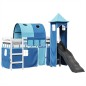 vidaXL Kinderhochbett mit Turm Blau 90x200 cm Massivholz Kiefer vidaXL Kinderhochbett mit Turm Blau 90x200 cm Massivholz Kiefer